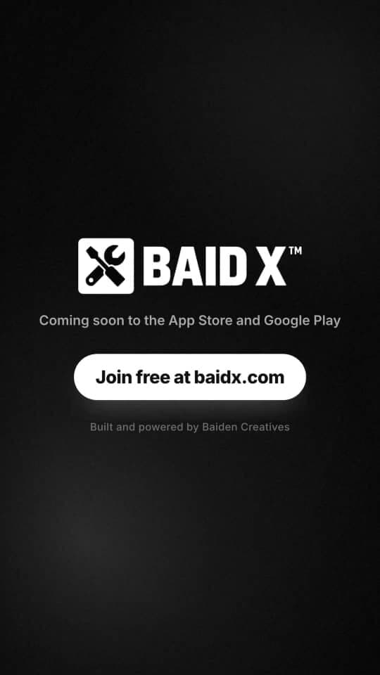 BAID X mobile app coming-soon announcement