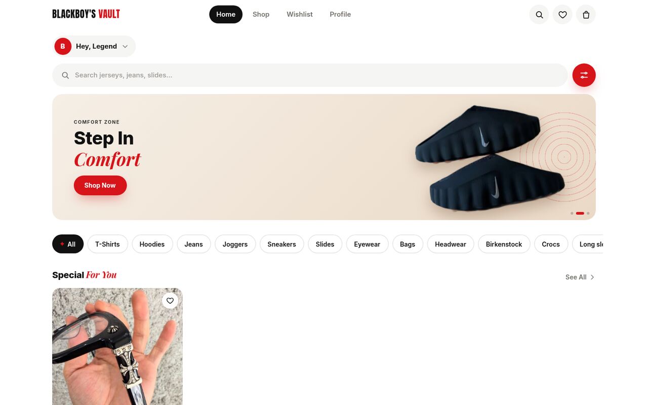 Blackboy's Vault website: homepage preview